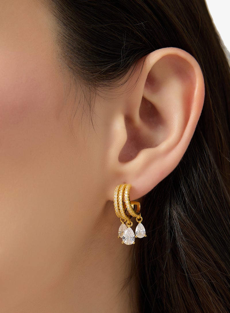Ella Limited Edition Diamonte Rhinestone Embellished Cuff Earrings - Image 4